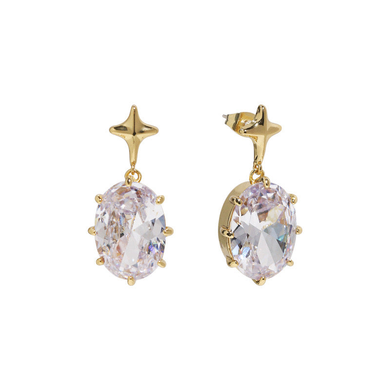 LUMINE SERIES DAZZLING STAR EARRINGS WITH WHITE CRYSTAL