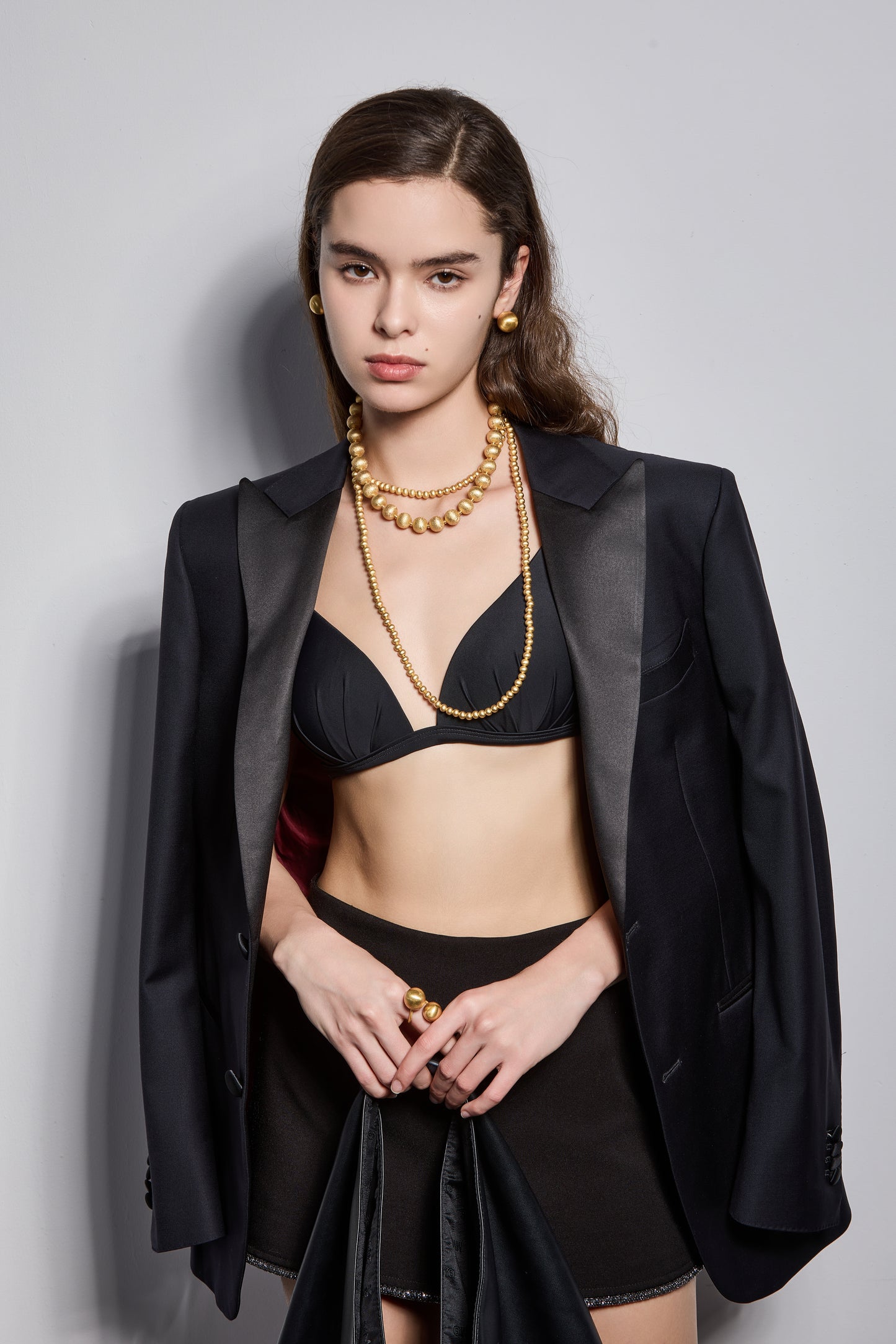 CLASSIC HANDCRAFTED 43CM 18K GOLD-PLATED FINE TEXTURED NECKLACE