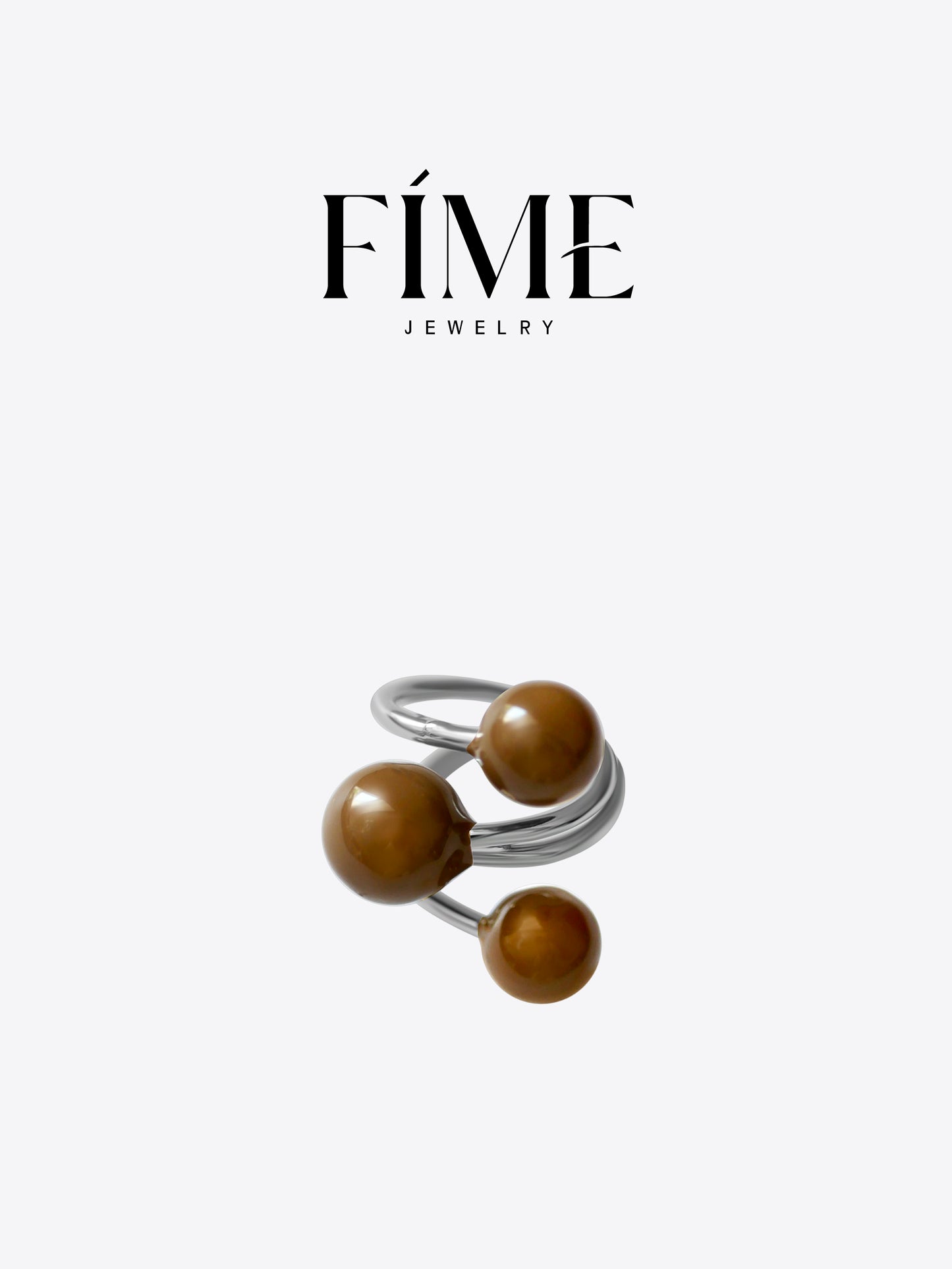 CLASSIC MERLOT THREE-BEAD ENAMEL RING