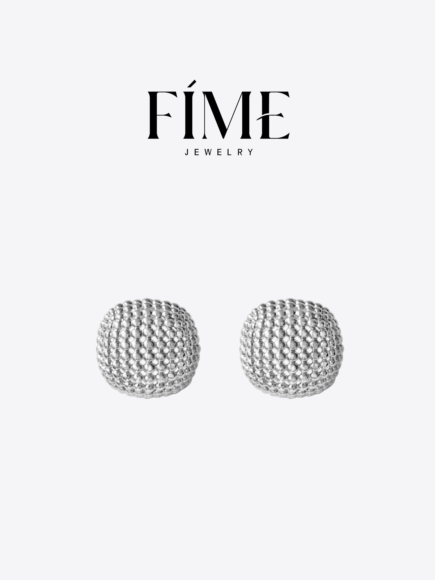 CLASSIC SILVER HONEYCOMB HOLLOW ROUND BEAD EARRINGS