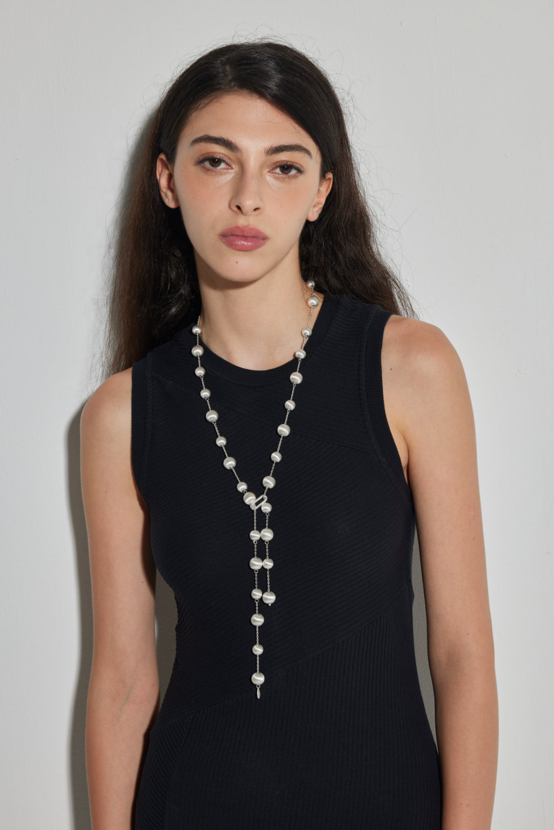 CLASSIC HANDCRAFTED 80CM PLATINUM-PLATED FINE TEXTURED AJUSTABLE NECKLACE
