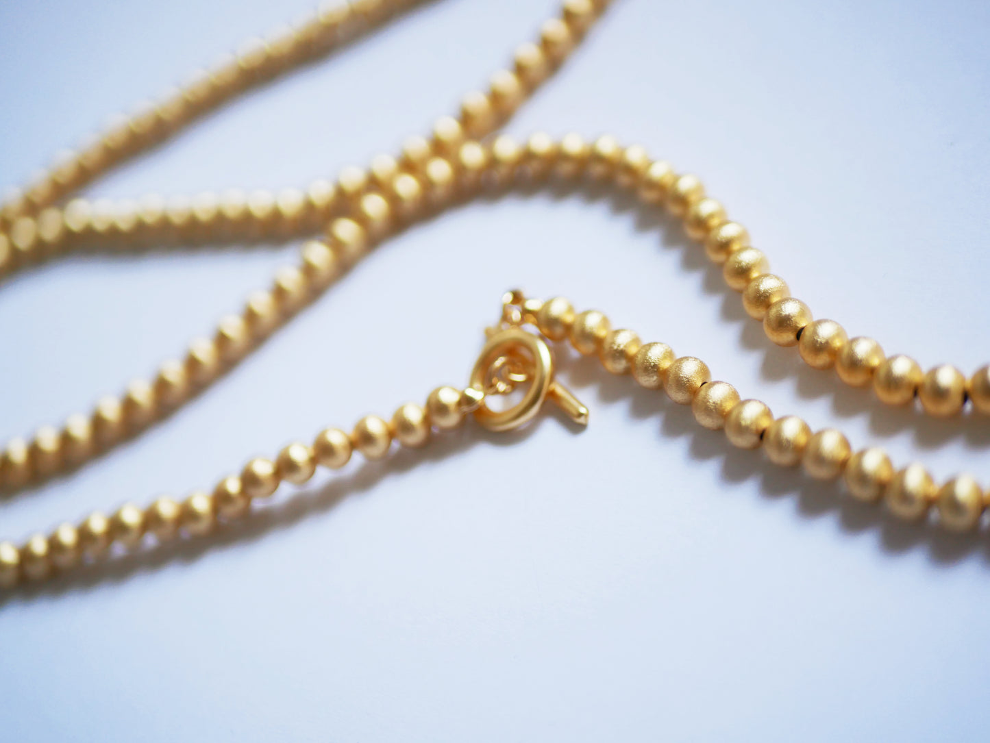 CLASSIC HANDCRAFTED 112CM 18K GOLD-PLATED FINE TEXTURED NECKLACE