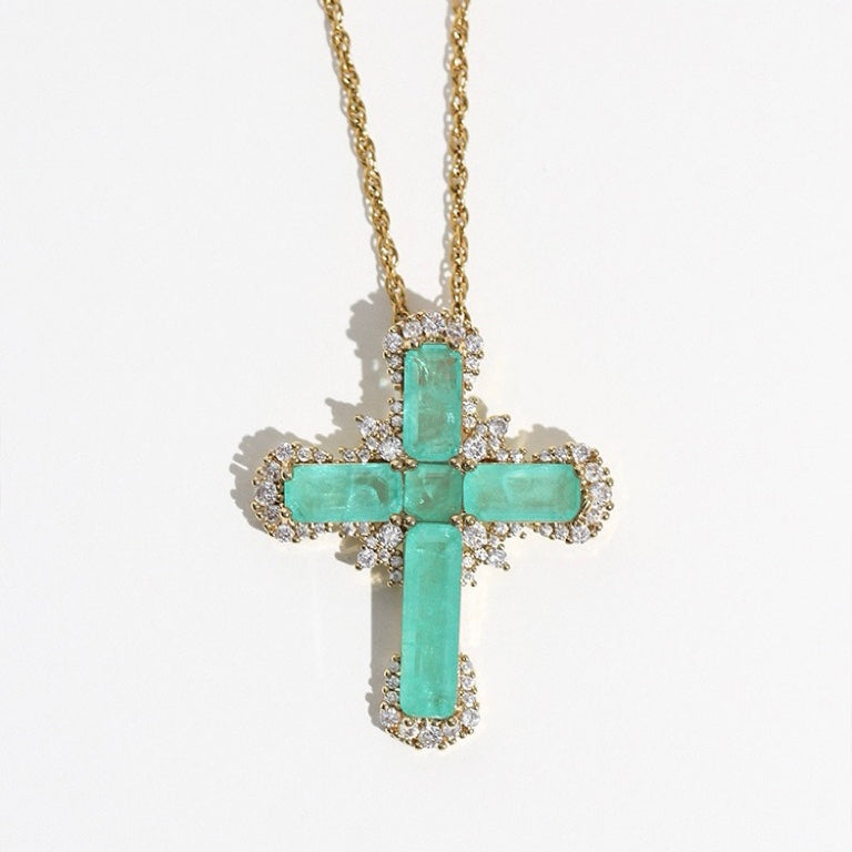 LUMINE SERIES CROSS WITH PARAIBA STONE