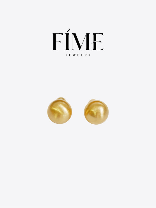 CLASSIC HANDCRAFTED   18K GOLD-PLATED  FINE TEXTURED EARRINGS 16MM