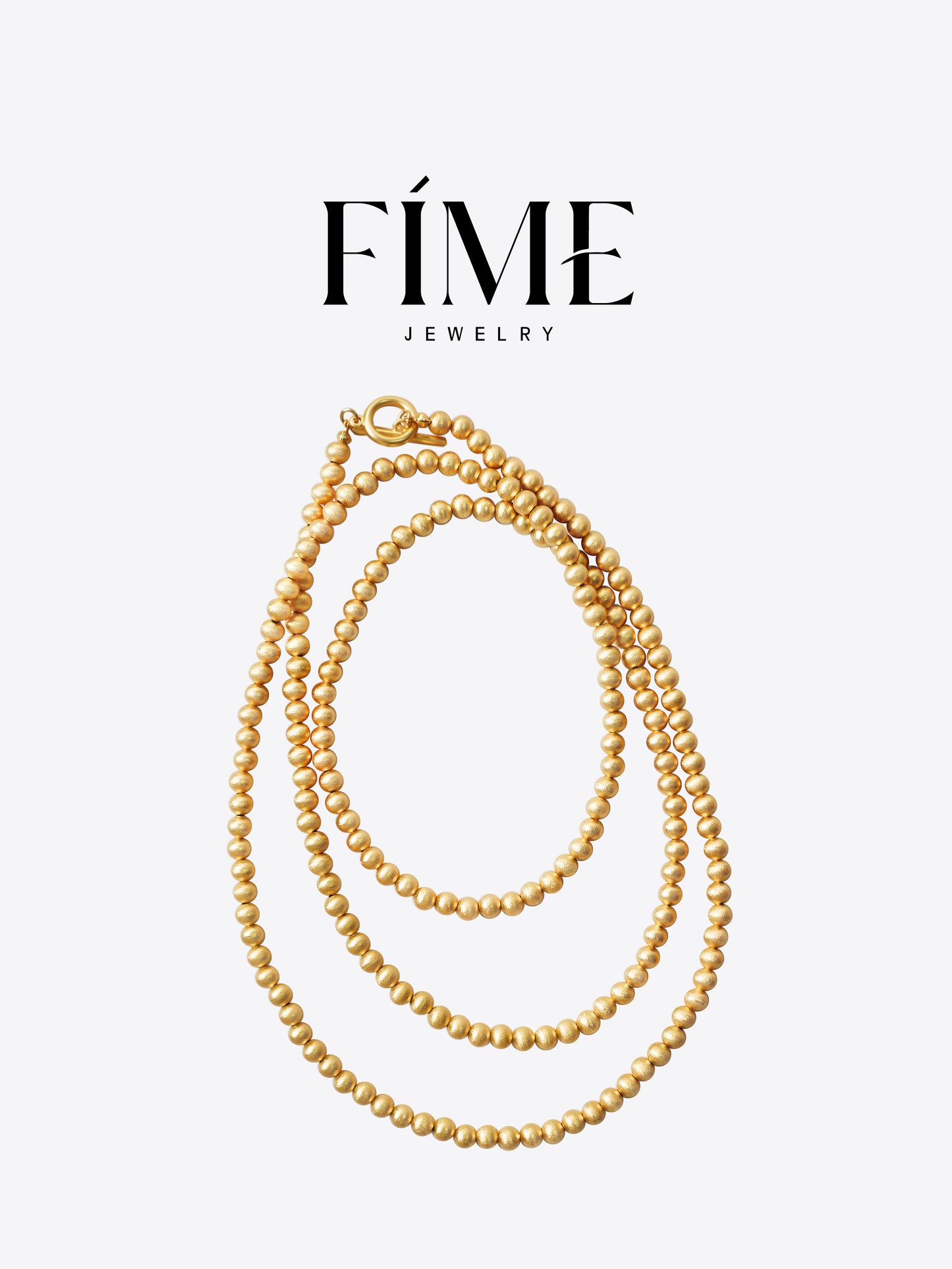 CLASSIC HANDCRAFTED 112CM 18K GOLD-PLATED FINE TEXTURED NECKLACE