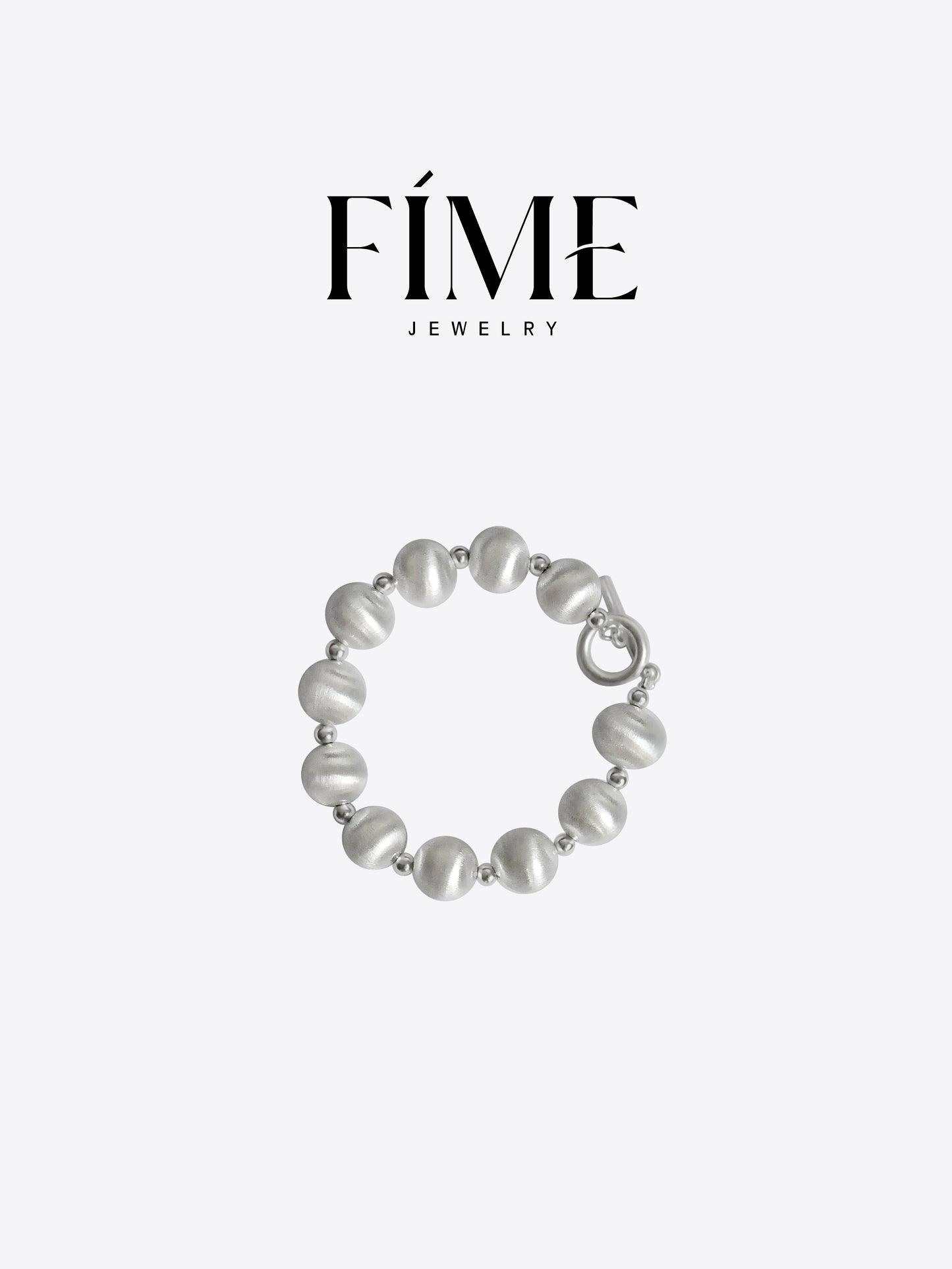 CLASSIC 18CM HANDCRAFTED PLATINUM-PLATED FINE TEXTURED BRACELET