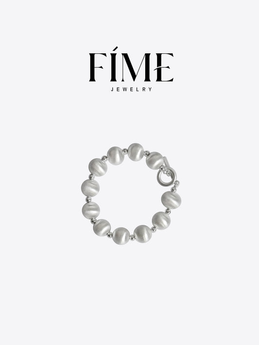 CLASSIC 18CM HANDCRAFTED PLATINUM-PLATED  FINE TEXTURED BRACELET