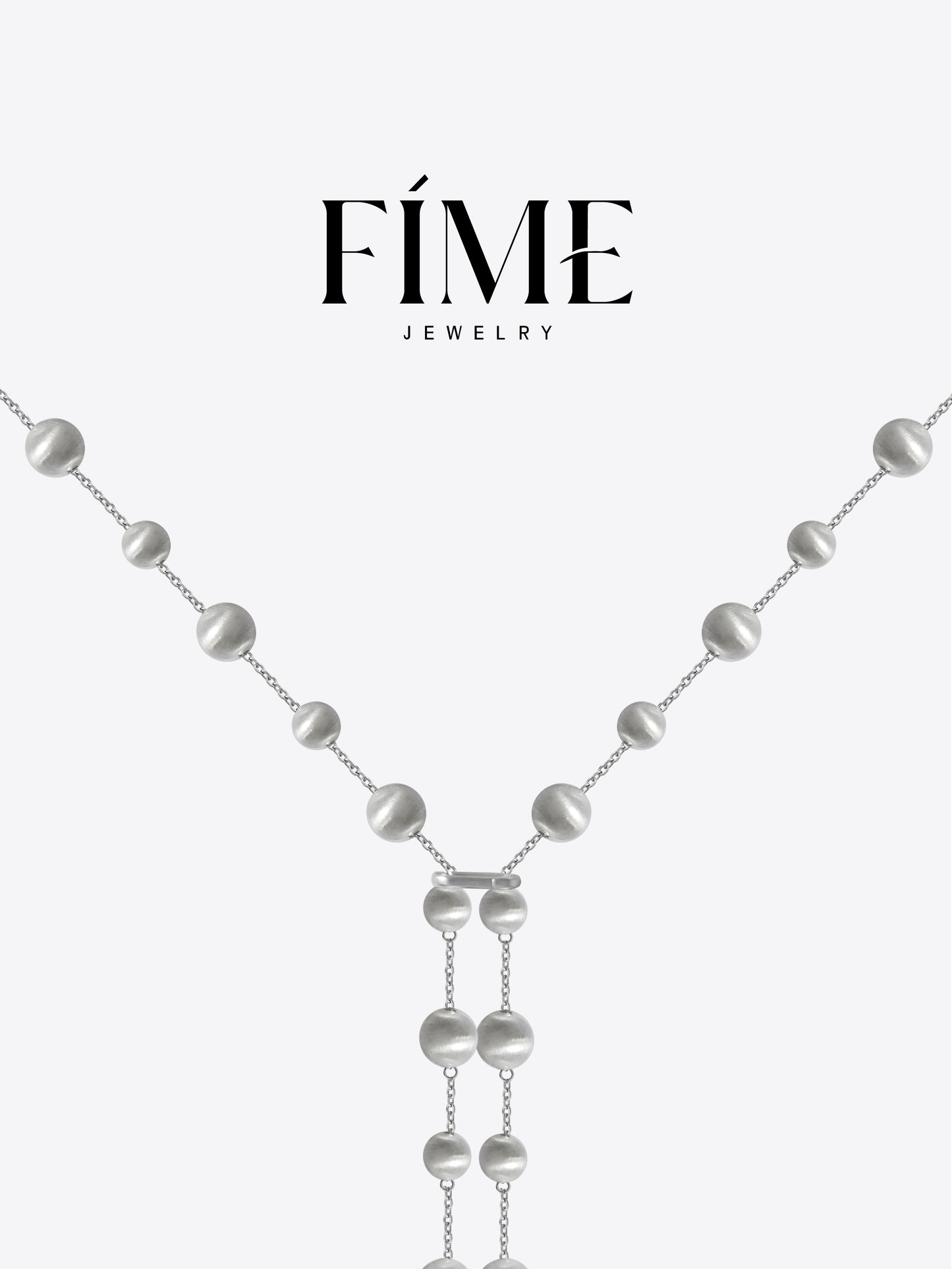 CLASSIC HANDCRAFTED 80CM PLATINUM-PLATED FINE TEXTURED AJUSTABLE NECKLACE