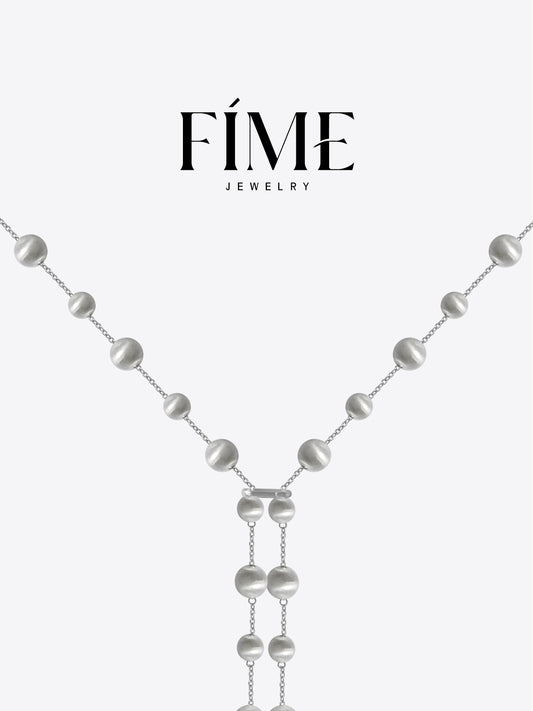 CLASSIC HANDCRAFTED 80CM  PLATINUM-PLATED  FINE TEXTURED AJUSTABLE NECKLACE