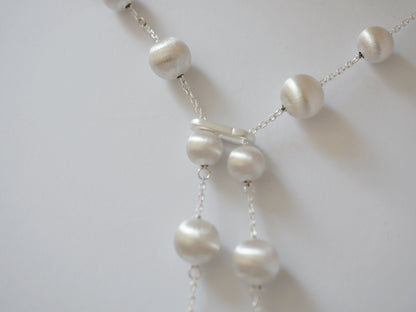 CLASSIC HANDCRAFTED 80CM  PLATINUM-PLATED  FINE TEXTURED AJUSTABLE NECKLACE