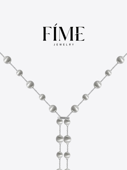 CLASSIC HANDCRAFTED 80CM  PLATINUM-PLATED  FINE TEXTURED AJUSTABLE NECKLACE